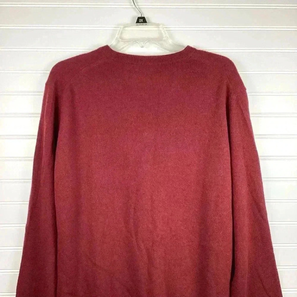 Mantovani Studio NWT 100% Italian Cashmere V-Neck Burgundy Sweater Large - Picture 8 of 10